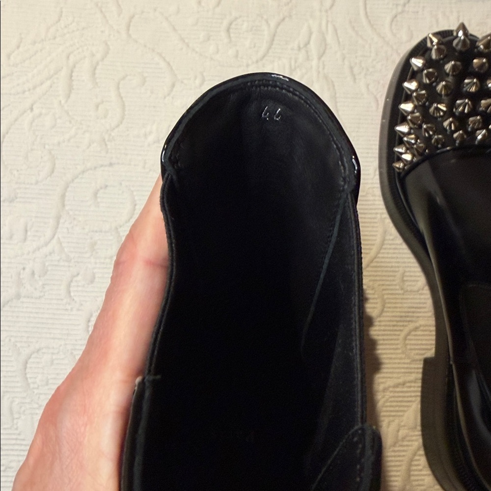 Christian Louboutin Melon Spike Chelsea Black Studded Boots - Picture 14 of 17